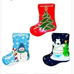 LOT of 27 total NWT, 3 Scenes, Christmas Stocking Shaped 9.5" Serving Platters